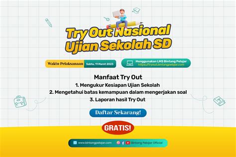 TRY OUT Online Ujian Sekolah Kelas SD