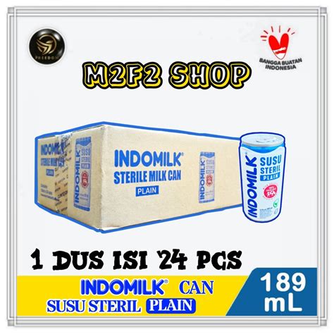 Jual Indomilk Susu Murni Steril Kaleng Plain Can 189 Ml Kemasan