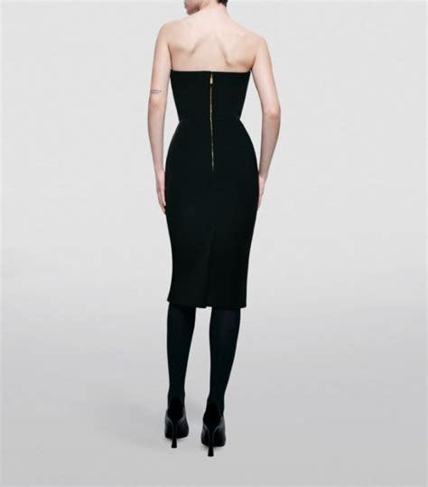 Womens Schiaparelli Black Strapless Trompe LOeil Face Midi Dress