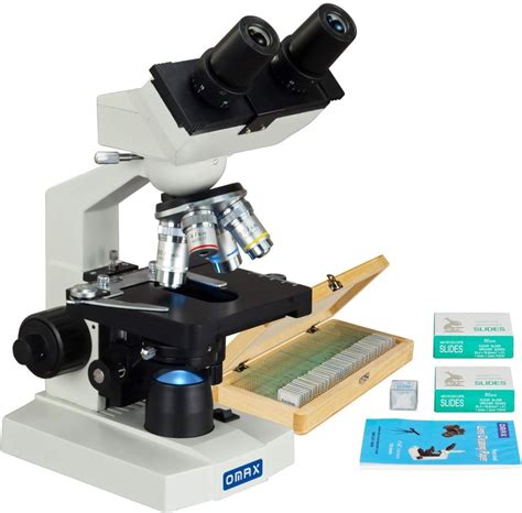 OMAX Microscope Binoculaire Biologique LED 40X 2000X 50 Lames