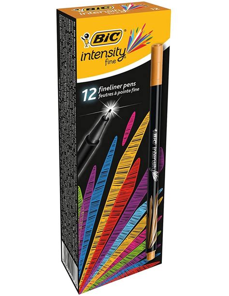 Bo Te De Stylos Feutres Pointe Fine Mm Bic Intensity Marron