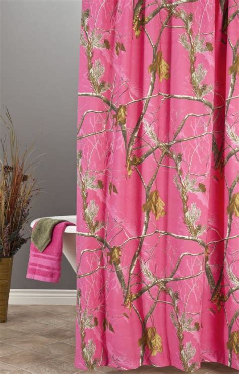 Realtree Hot Pink Fuchsia Camo Shower Curtain Camo Curtains Pink