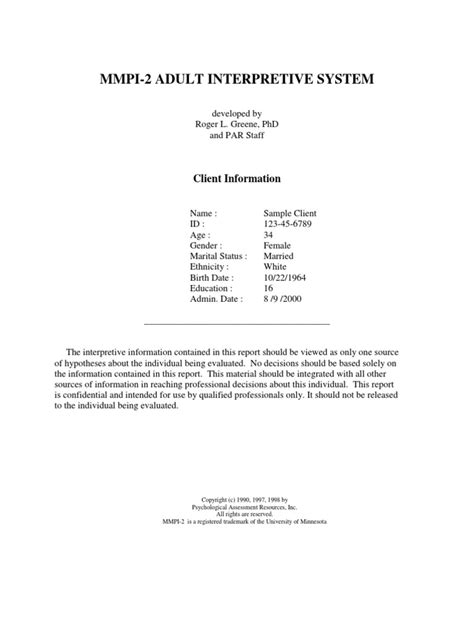 MMPI 2 | Personality Disorder | Mental Disorder