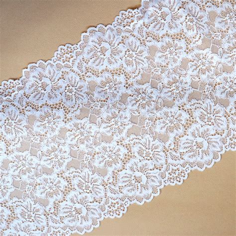 2 Yards Wide White Stretch Lace Trim Elastic White Lace Etsy