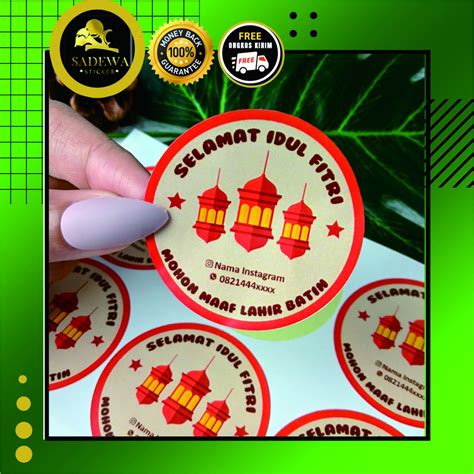 Jual Cetak Sticker Label Bulat Idul Fitri Stiker Lebaran Toples Label