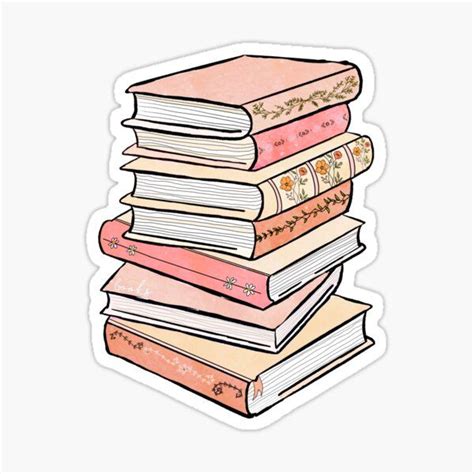 Floral Pink Books Sticker For Sale By Illustrween