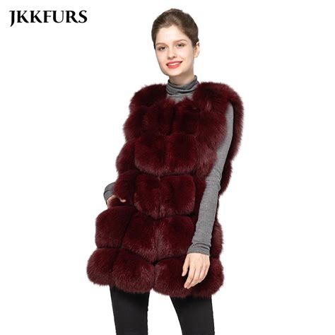 Jkkfurs Real Fox Fur Gilets Women S Winter Warm Fur Vest Fashion Style