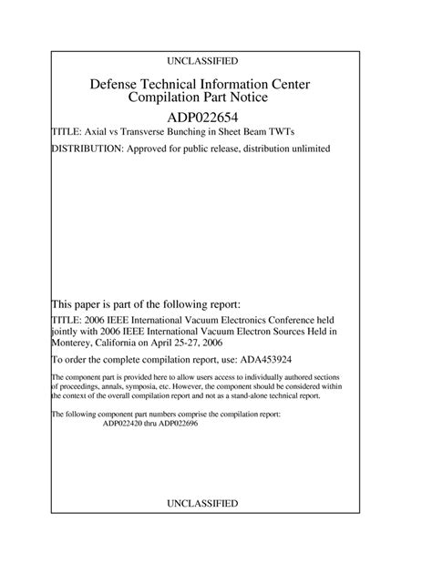 Pdf Axial Vs Transverse Bunching In Sheet Beam Twts