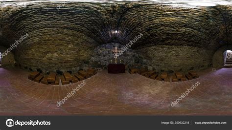 Full Seamless 360 Degrees Angle View Panorama Inside Underground Grotto