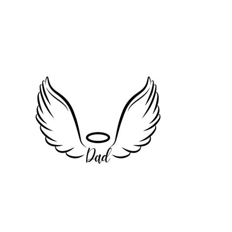 Dad Angel Wings Svg Etsy Canada Rip Tattoos For Dad Angel Wings