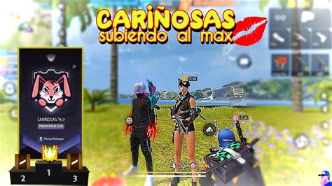 CLAN CARIÑOSAS SUBIENDO AL MAXIMOEN VIVO FREE FIRE REGION EE UU SALAS