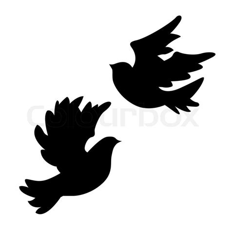 Dove Silhouette On White Background Stock Photo Colourbox