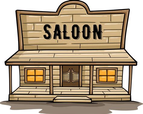 Wild west saloon. Cowboy and western, old building town, sheriff vector ...