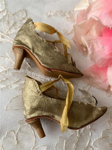 Vintage Boudoir Doll Shoes Mini Flapper Heels Antique French Etsy