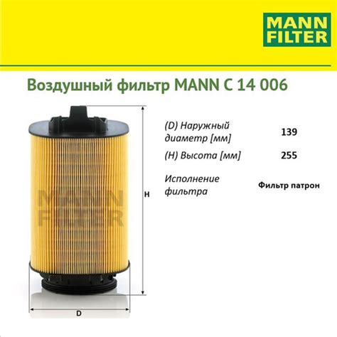 Фильтр воздушный MANN FILTER Фильтр воздушный - купить по выгодным ...