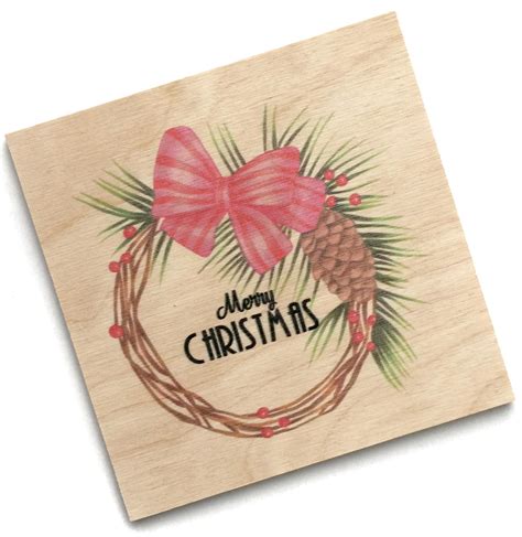 Новогодние открытки: Открытка деревянная "Christmas" - купить в ...