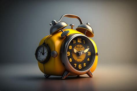 Premium Photo A Yellow Alarm Clock With The Numbers And On It