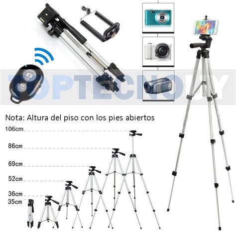 Tripode Para Celular O Camara Con Soporte Y Control Remoto Bluetooth