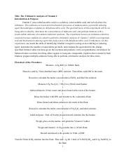 Titrimetric Analysis Of Vitamin C Experiment 14A Pre Lab 2 3 Pdf T E