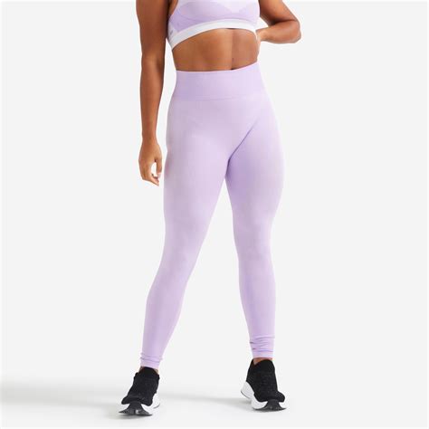 High Waisted Seamless Fitness Leggings With Phone Pocket Purple