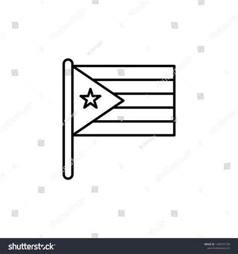 Cuba Country Flag Outline Vector Icon Stock Vector (Royalty Free ...