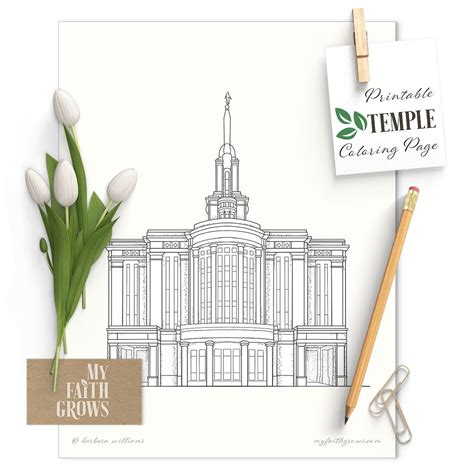 Payson Utah Temple Printable Coloring Page | My Faith Grows