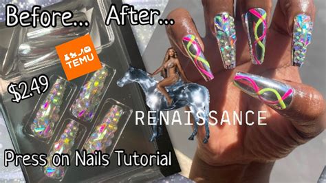 Press On Nails Tutorial Trying Out All My Temu Nail Supplies How To