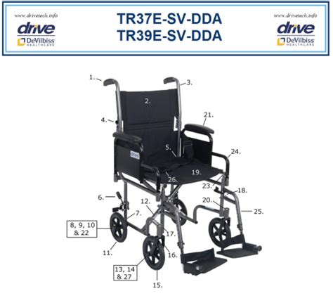 Steel Transport Chair Replacement Parts By Drive Medical