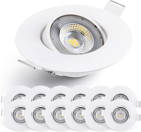 B K Licht Lot De Spots Led Encastrables Orientables Platines Led W