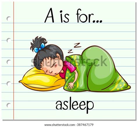 Flashcard Letter Asleep Illustration Stock Vector Royalty Free