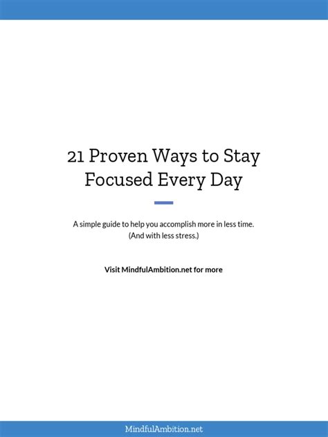 21 Proven Ways To Stay Focused Every Day Pdf Water Nature