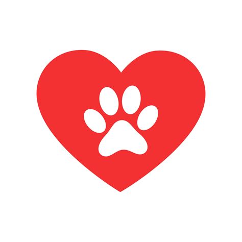 Dog Paw Heart Vector Art Icons And Graphics For Free Download
