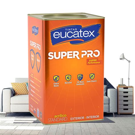 Tinta Acrílica Standard Super Pro Branco Fosco 18L Eucatex Cobre