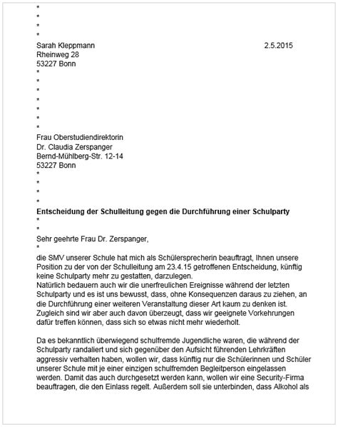 Beschwerdebrief Schreiben Schule Financial Report