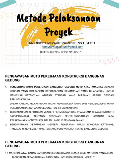 Metode Pelaksanaan Proyek Pdf