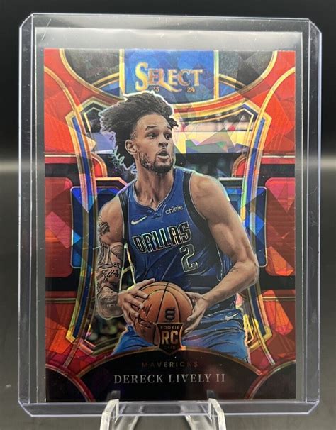 2023 24 Dereck Lively II Select Red Cracked Ice Prizm Rookie Dallas