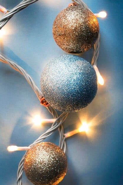 Premium Photo | Christmas decorations on blue