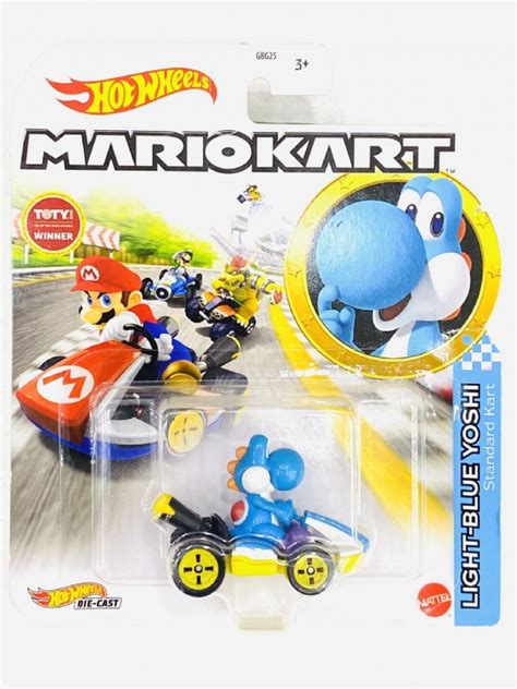 Hot Wheels Light Blue Yoshi Standard Kart MarioKart