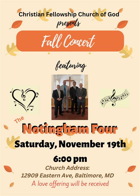 The Nottingham Four Fall Concert Christian Fellowship Church