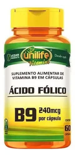 Vitamina B Cido F Lico Mcg Vegana C Psulas Unilife Mercadolivre