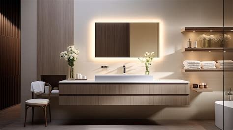 Premium AI Image A Photo Of A Contemporary Bathroom With A Floating