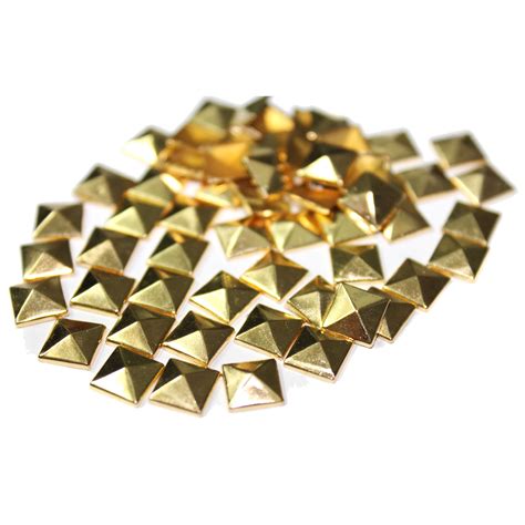 100pc Hotfix Iron 8mm Flat Back Antique Bronze Pyramid Studs Flatback