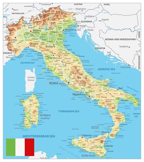 Italy Physical Map