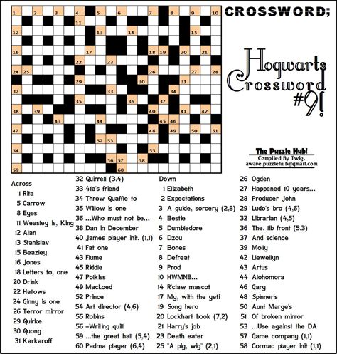 Harry Potter Crossword Puzzle Printable