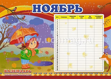 Комплект плакатов "Календарь наблюдений за погодой" – купить по цене ...