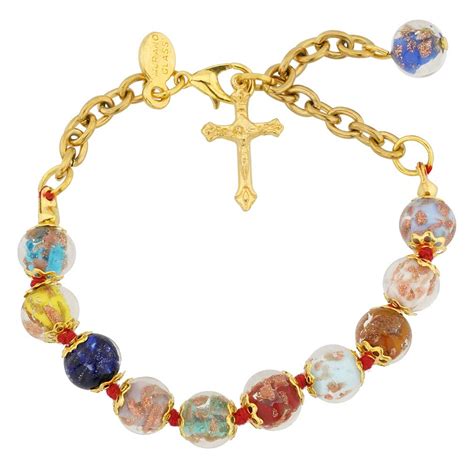 Murano Bracelets Murano Glass Rosary Bracelet Sommerso Multicolor