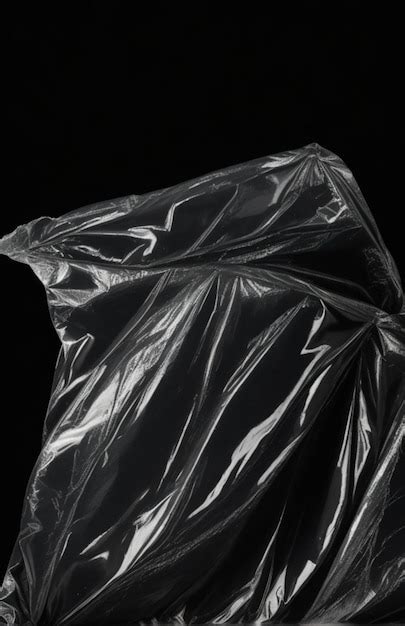 Premium Ai Image Wrinkled Plastic Wrap Texture On A Black Background