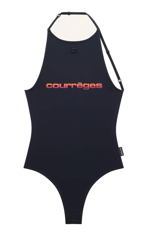 Courreges Lingerie Tech Jersey Bodysuit In Blue Lyst