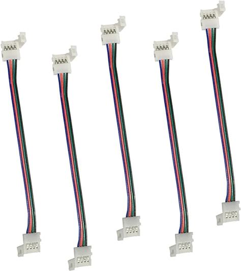 LitaElek 5pcs 4 Pin Cavo Connettore LED Per 10mm Largo Striscia LED RGB