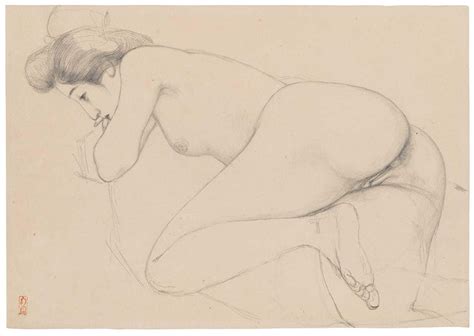 Hashiguchi Goyo Reclining Nude Mensen Tekenen Tekenen